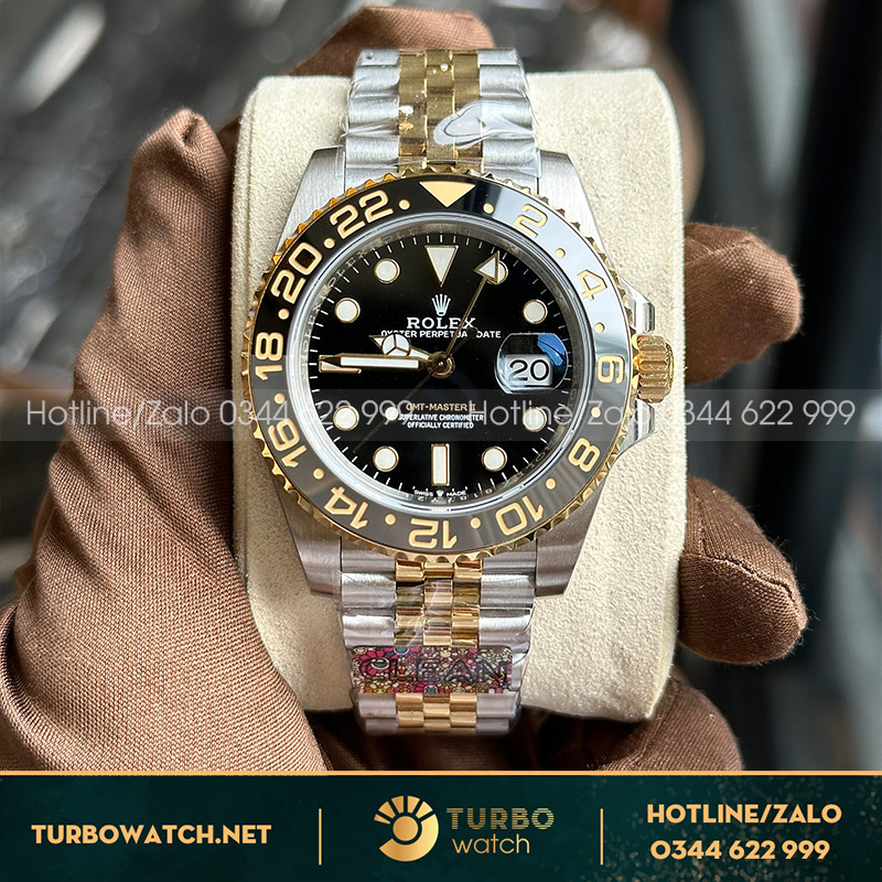 Rolex GMt master II demi yellow gold clean facrory