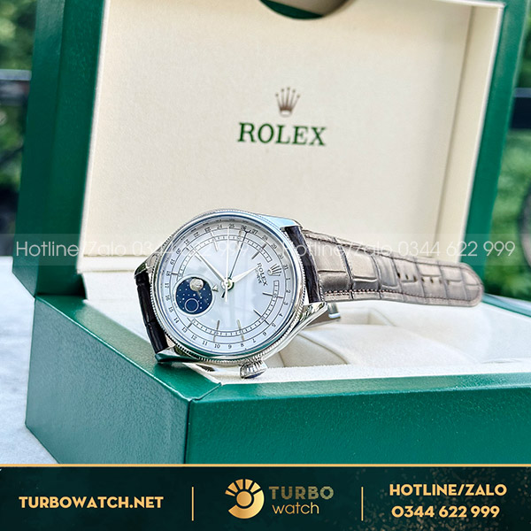 Đồng Hồ Rolex Rep 1 1 Cellini Moonphase Mặt Trắng