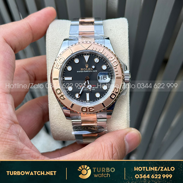 Đồng Hồ Rolex Yacht Master Rep 1 1 Demi Rose Gold Clean Factory