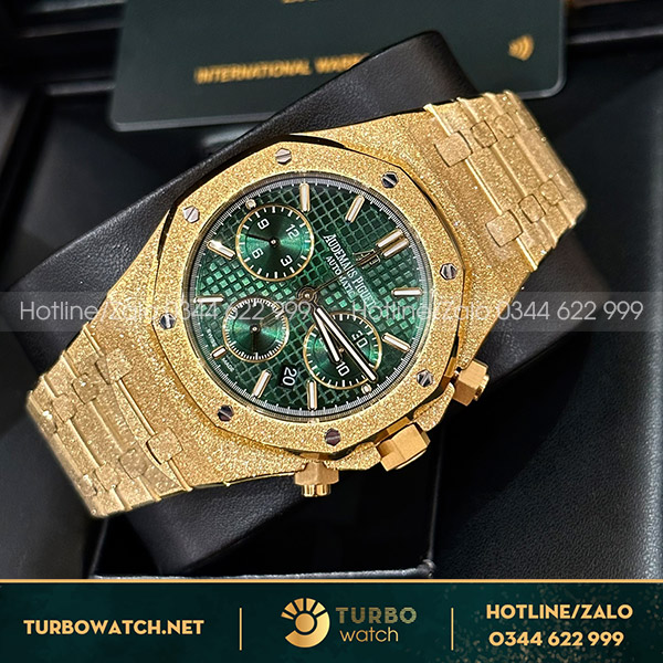 Đồng hồ audemars piguet chronograph frosted gold green dial