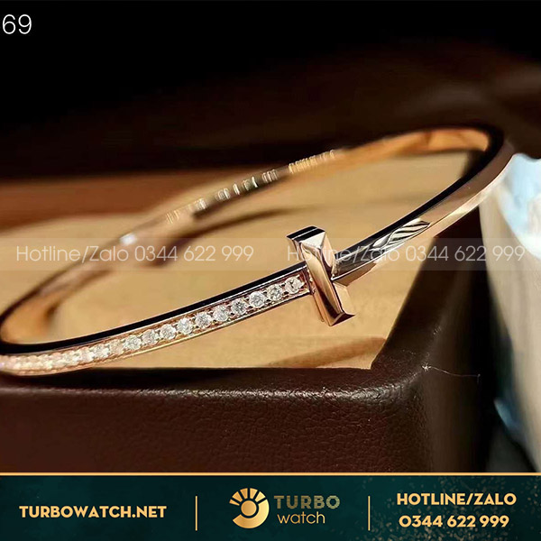 Lắc Tay Tiffany & Co chế tác vàng nhập Hongkong 18k,kim cương thiên nhiên.
