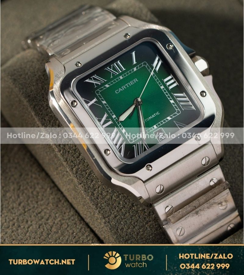 Đồng hồ Cartier Santos de cartier green dial replica