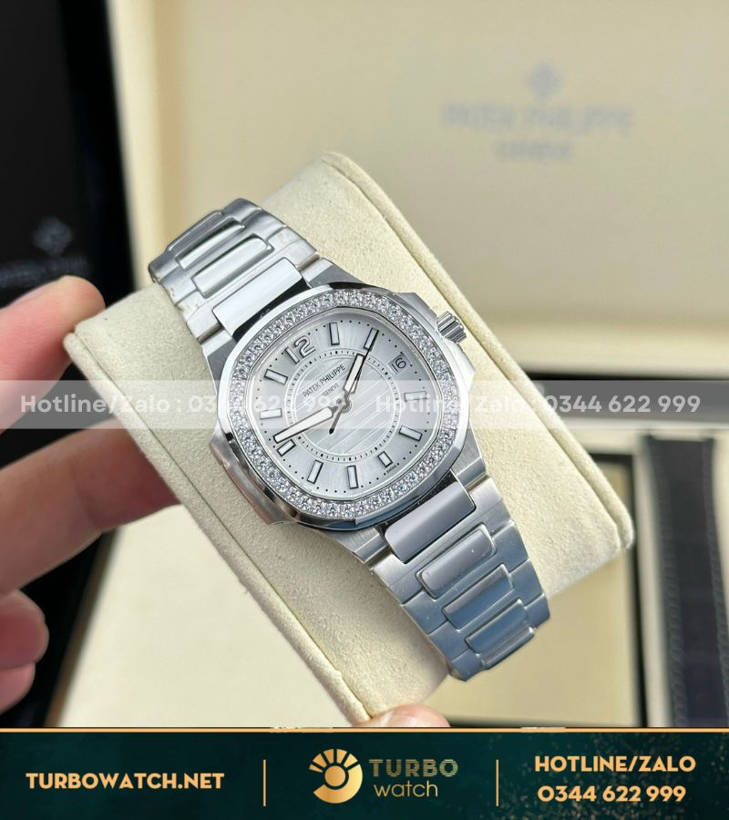 Đồng hồ Patek Philippe Nautilus 7010 fake vàng trắng mặt trắng