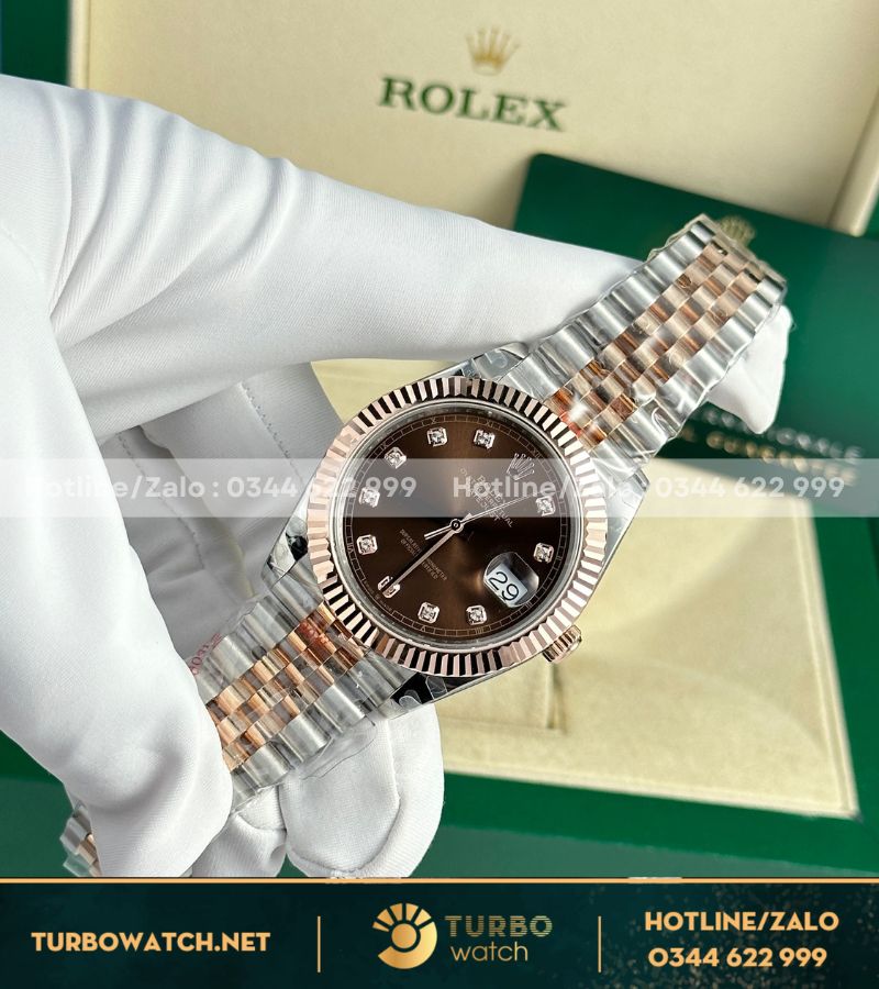 Đồng hồ Rolex Datejust 126331 demi bọc vàng 18k