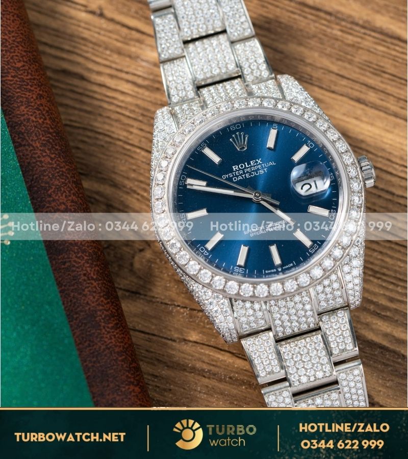 Đồng hồ Rolex Datejust 41mm 126334 Full moissanite