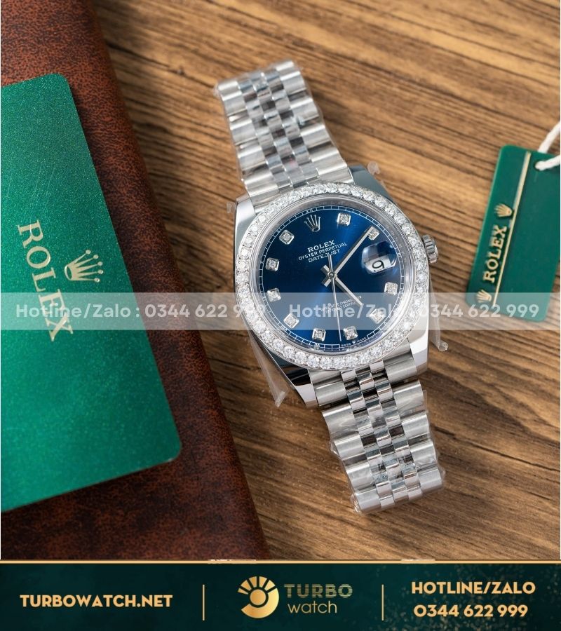 Đồng hồ Rolex Datejust 41mm 126334 niềng Moissanite rep 1:1