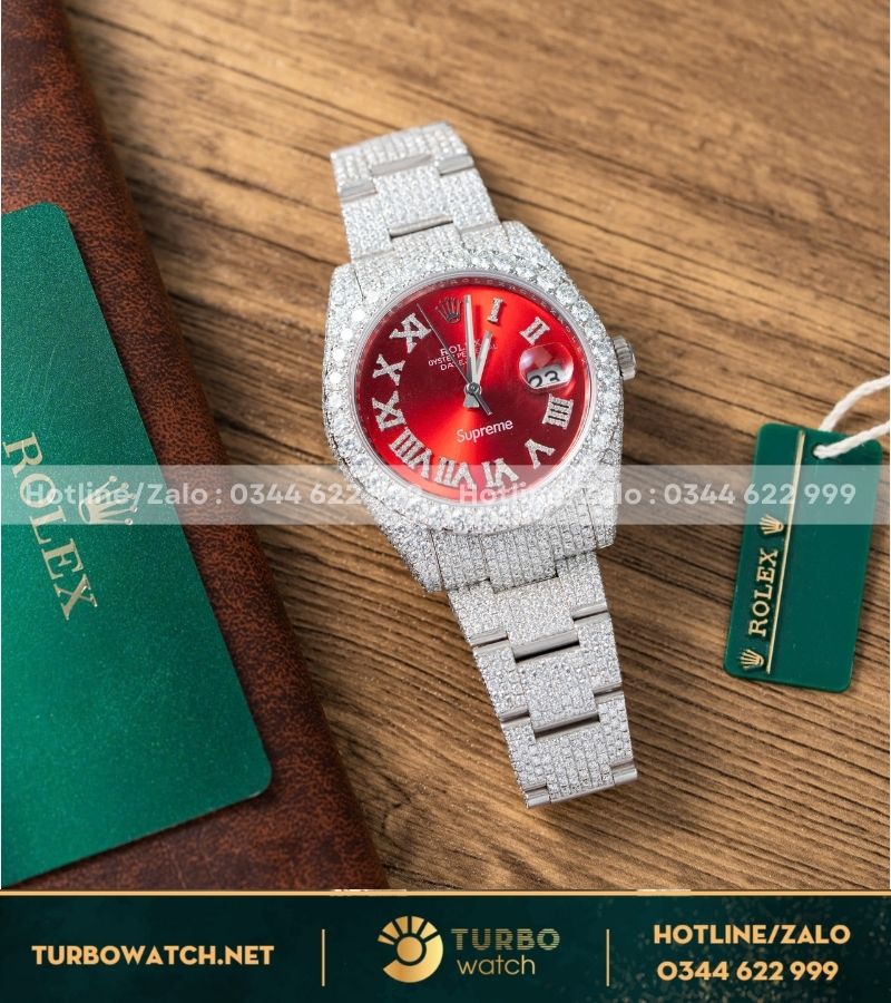 Đồng hồ Rolex Datejust 41mm 126334 Supreme Full moissanite replica