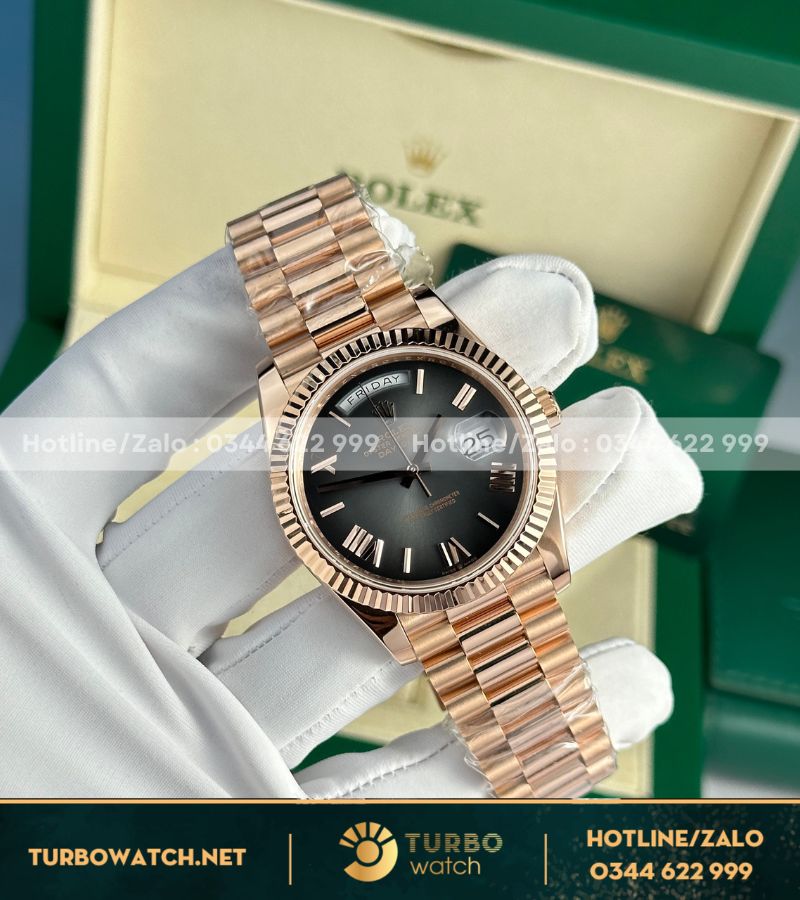 Đồng hồ Rolex Day-Date 40mm phiên bản nhà máy QF bọc vàng nặng 186