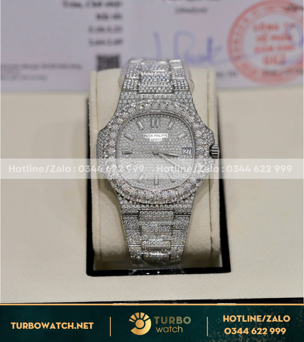 Đồng hồ Patek Philippe Nautilus 5719 custom full moissanite