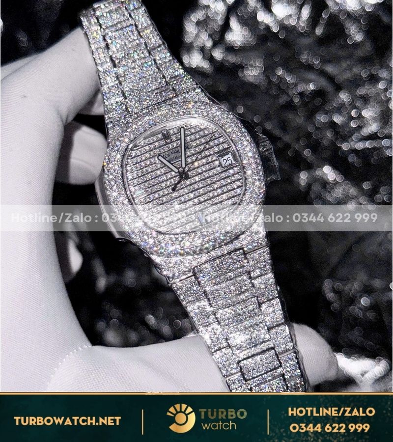 Đồng hồ Patek Philippe Nautilus 5719 full diamond replica