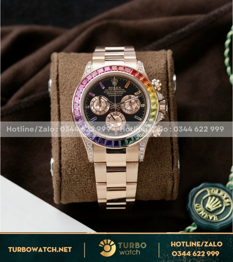 Đồng Hồ Rolex Cosmograph Daytona 116595RBOW chế tác vàng khối kim cương thiên nhiên