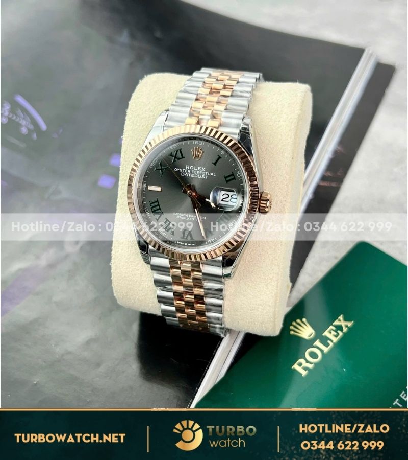 Đồng hồ Rolex Datejust wimbledon demi rose gold 36 126231 vs factory