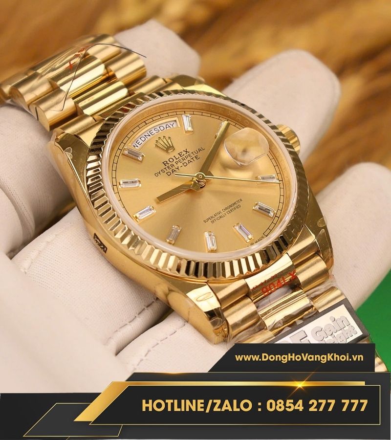 Đồng hồ Rolex Day-Date 36mm yellow gold bản nặng 158g QF factory fake