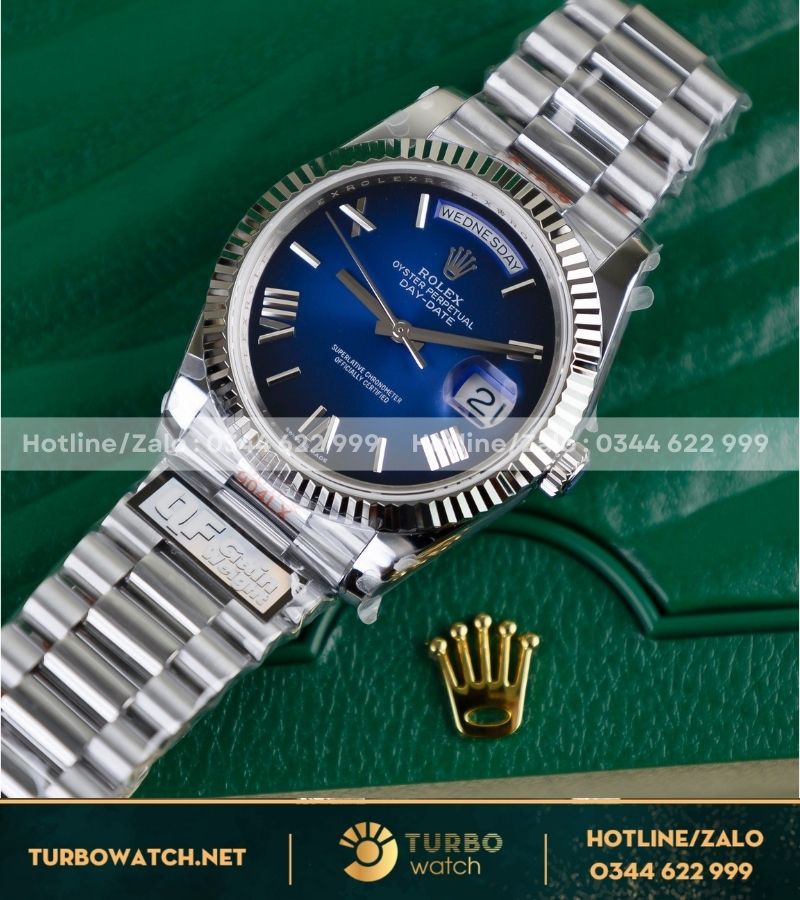 Đồng Hồ Rolex Day-Date M128239-0063 128239-0063 Vàng Trắng 18ct Màu Xanh Dương Ombre fake