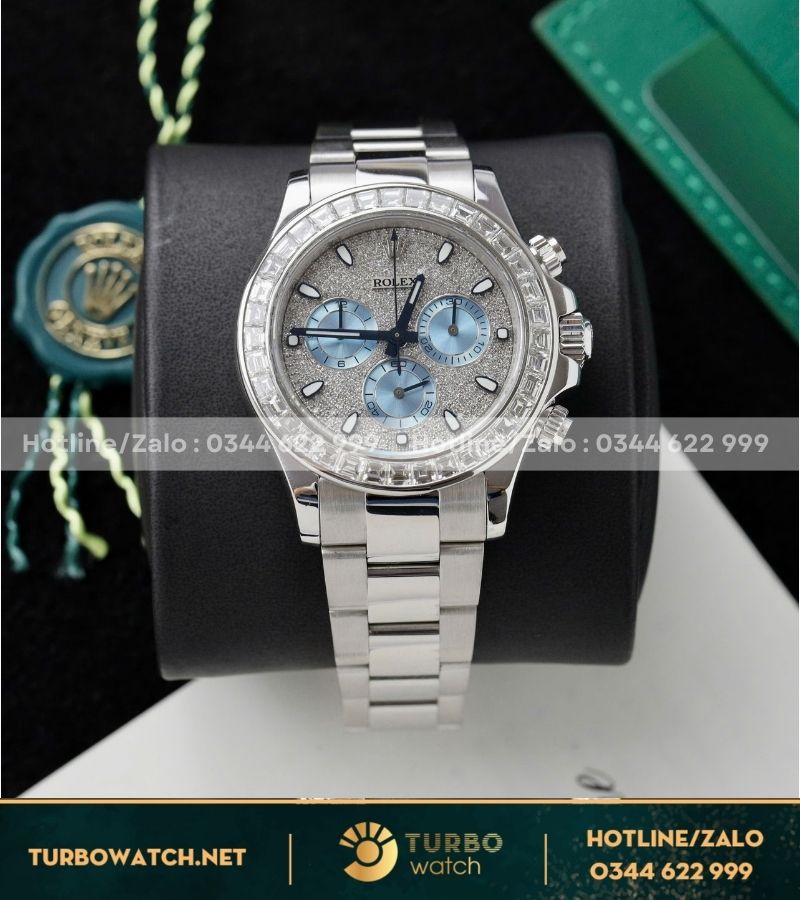 Đồng hồ Rolex Daytona iceblue full diamond platinum custom