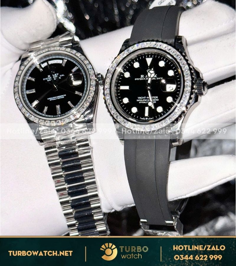 Đồng hồ Rolex độ kim cương moissanite