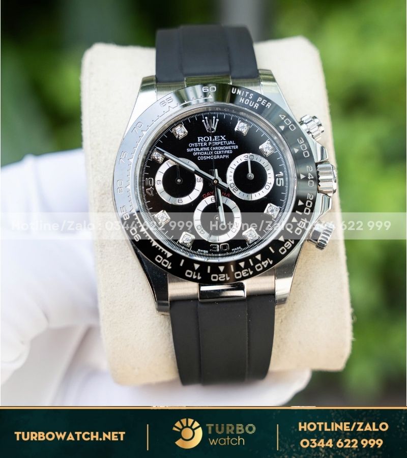 Rolex Daytona 116519LN mặt đen dây oyster flex replica