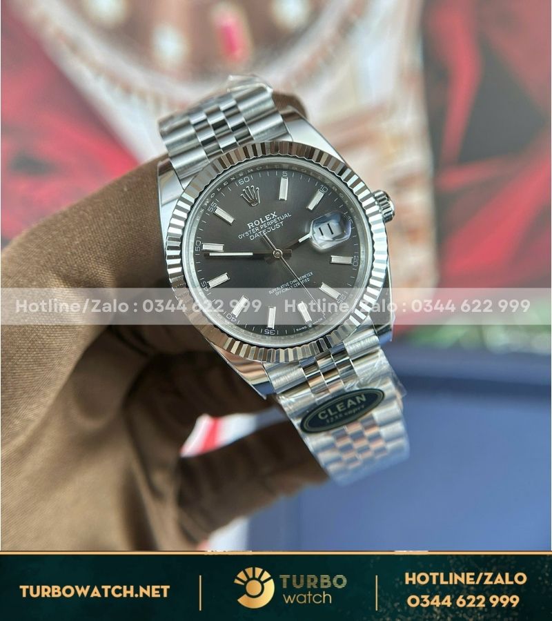 Rolex datejust 41mm gray dial clean factory