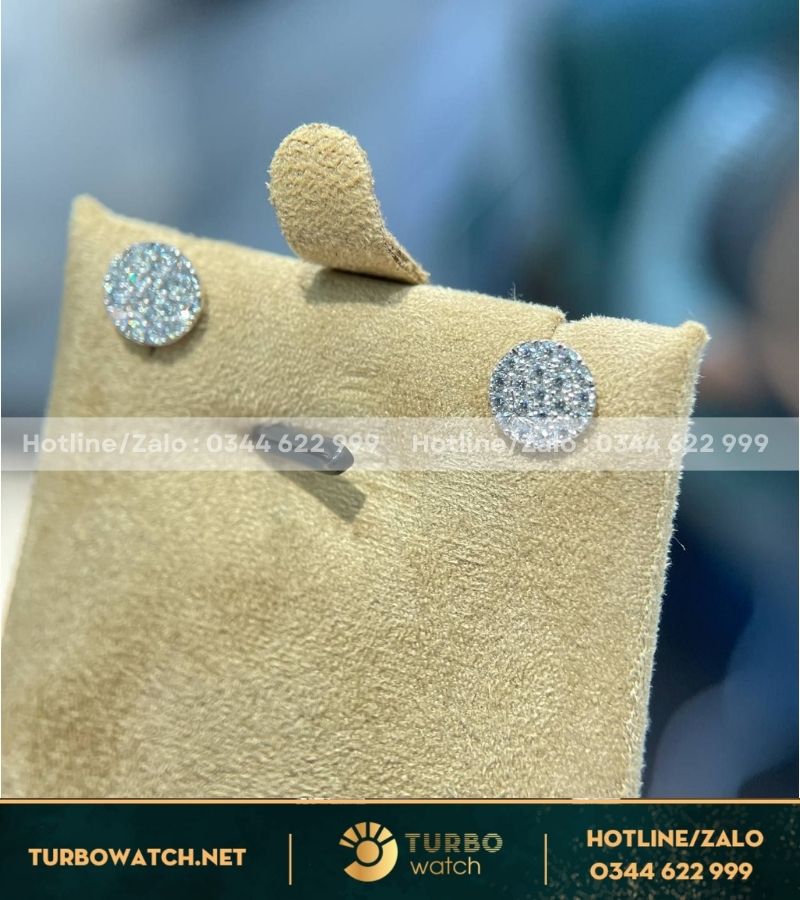 Bông tai thiết kế vàng 10k,kim moissanite T001