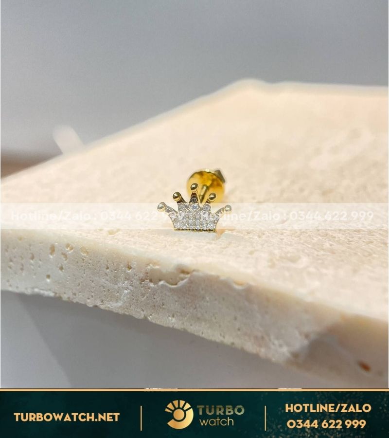 Bông tai thiết kế vàng 10k,kim moissanite T005