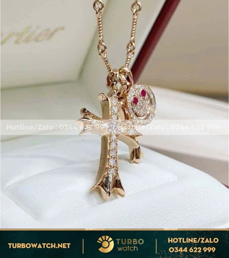 Dây chuyền Chrome Heart chế tác vàng 18k,kim thiên nhiên DC025