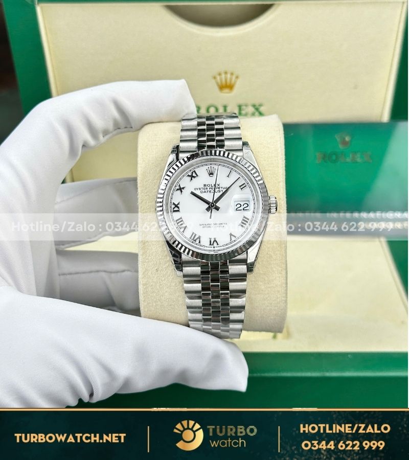 Đồng hồ rolex datejust 36 mặt trắng vs factory replica