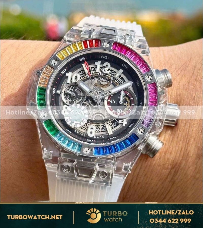 Hublot bigbang unico rainbow saphire case fake