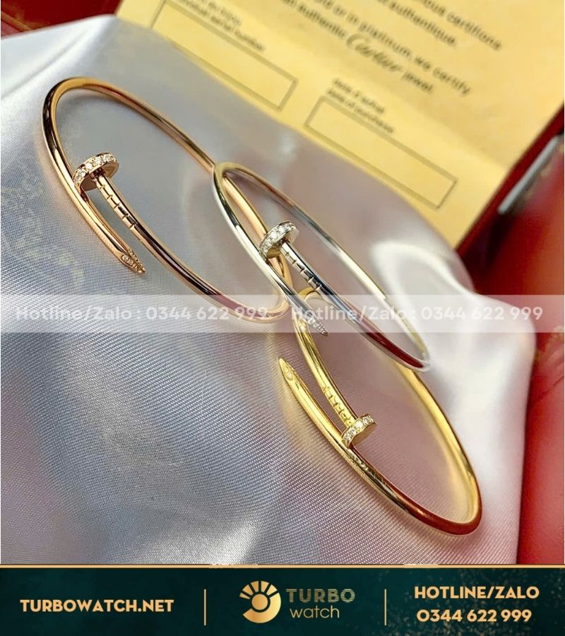 Lắc tay Cartier chế tác vàng 18k,kim thiên nhiên L018