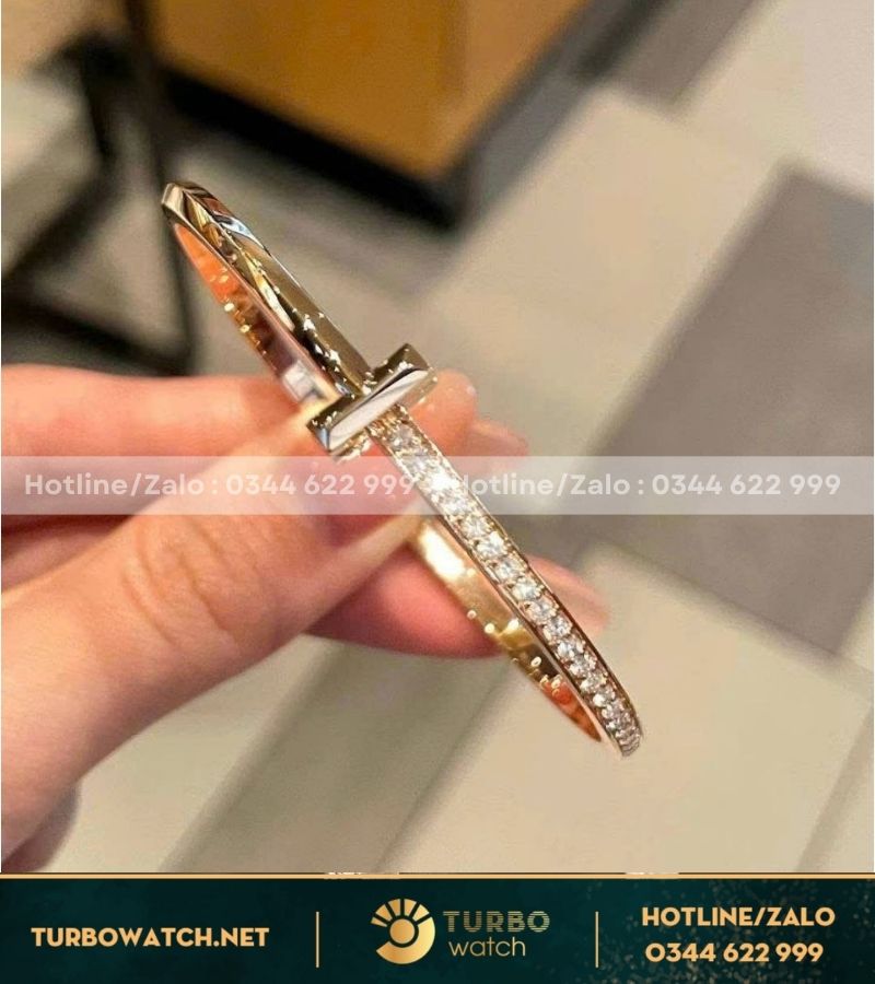 Lắc tay Tiffany vàng 18k,kim thiên nhiên L010