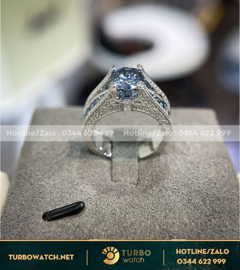 Nhẫn nam chế tác vàng 10k,kim moissanite N041