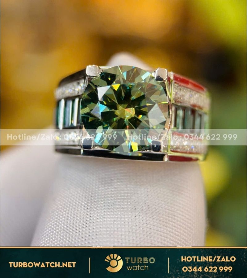 Nhẫn nam chế tác vàng 10k,kim moissanite N112