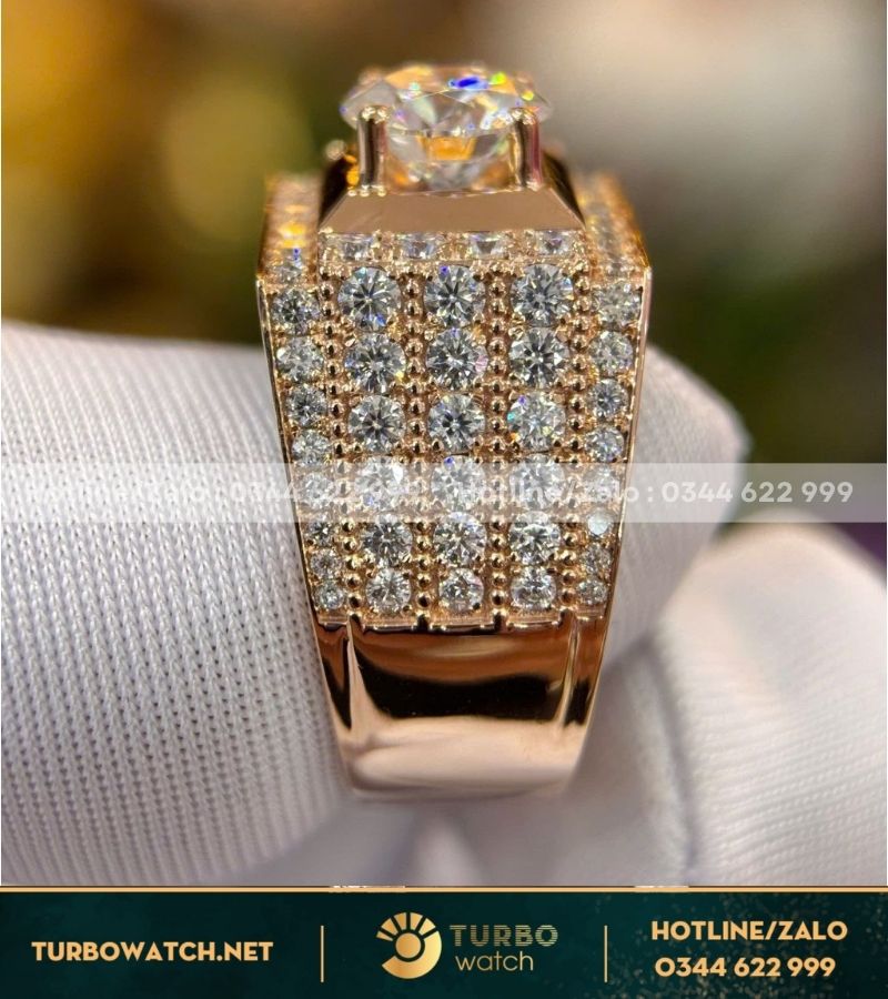 Nhẫn nam vàng 18k,kim moissanite N027