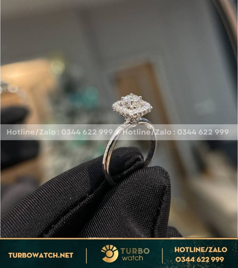 Nhẫn nữ chế tác vàng 18k,kim thiên nhiên N055