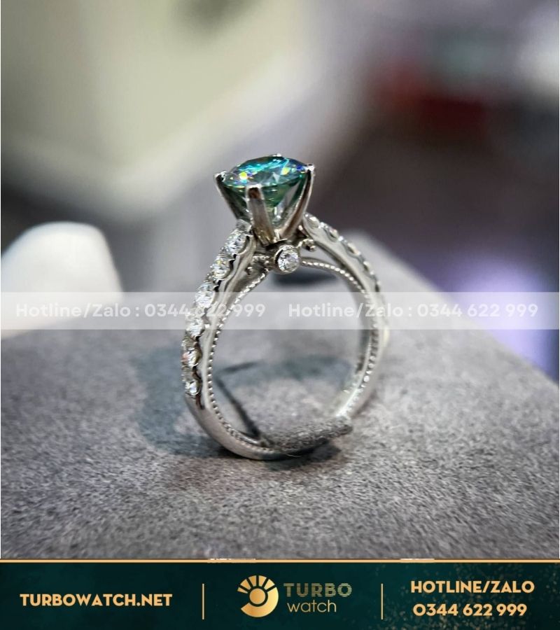 Nhẫn nữ vàng 10k,kim moissanite N016