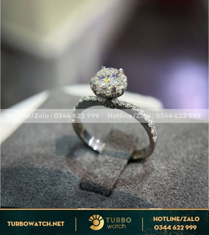 Nhẫn nữ vàng 10k,kim moissanite N017