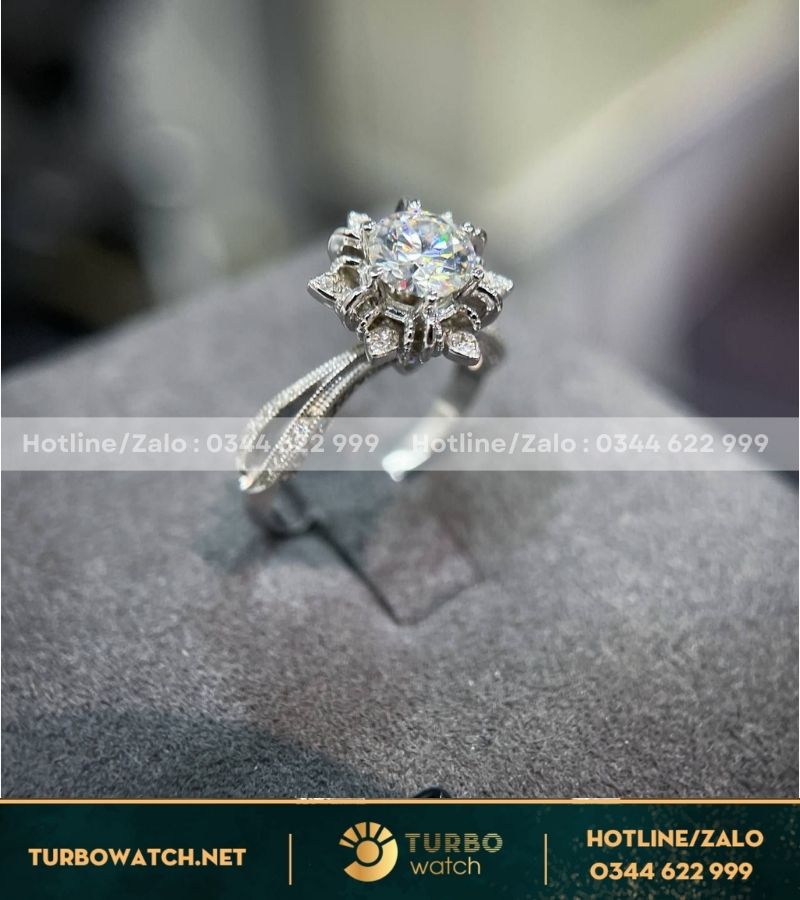 Nhẫn nữ vàng 14k,kim moissanite N018