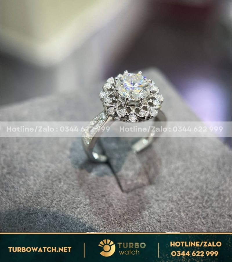 Nhẫn nữ vàng 18k,kim moissanite N019