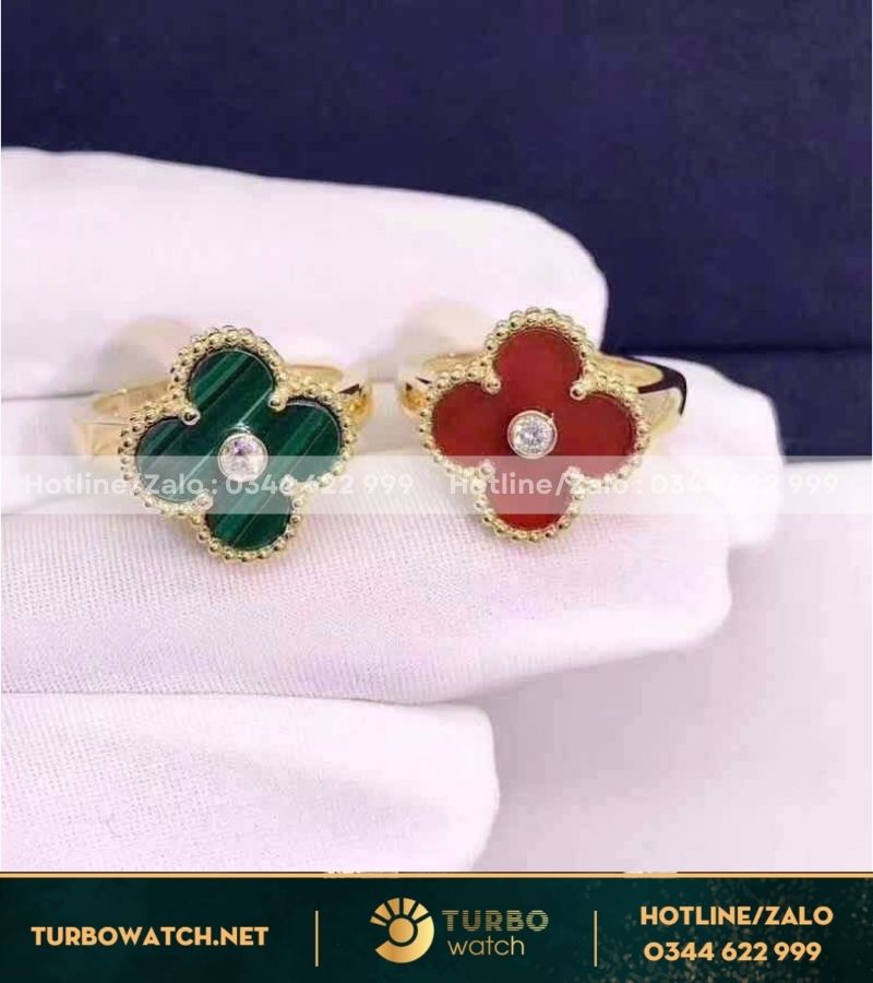 Nhẫn Vancleef chế tác hongkong vàng 18k,đã tự nhiên N064