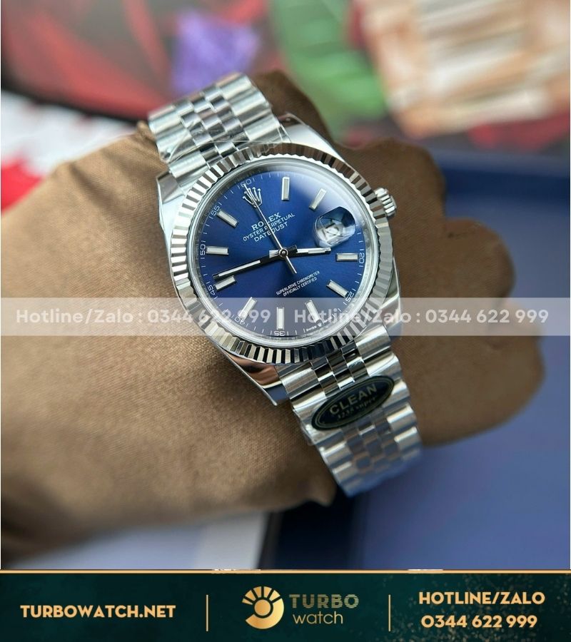 Rolex datejust 41mm blue dial cọc số dạng quang fake