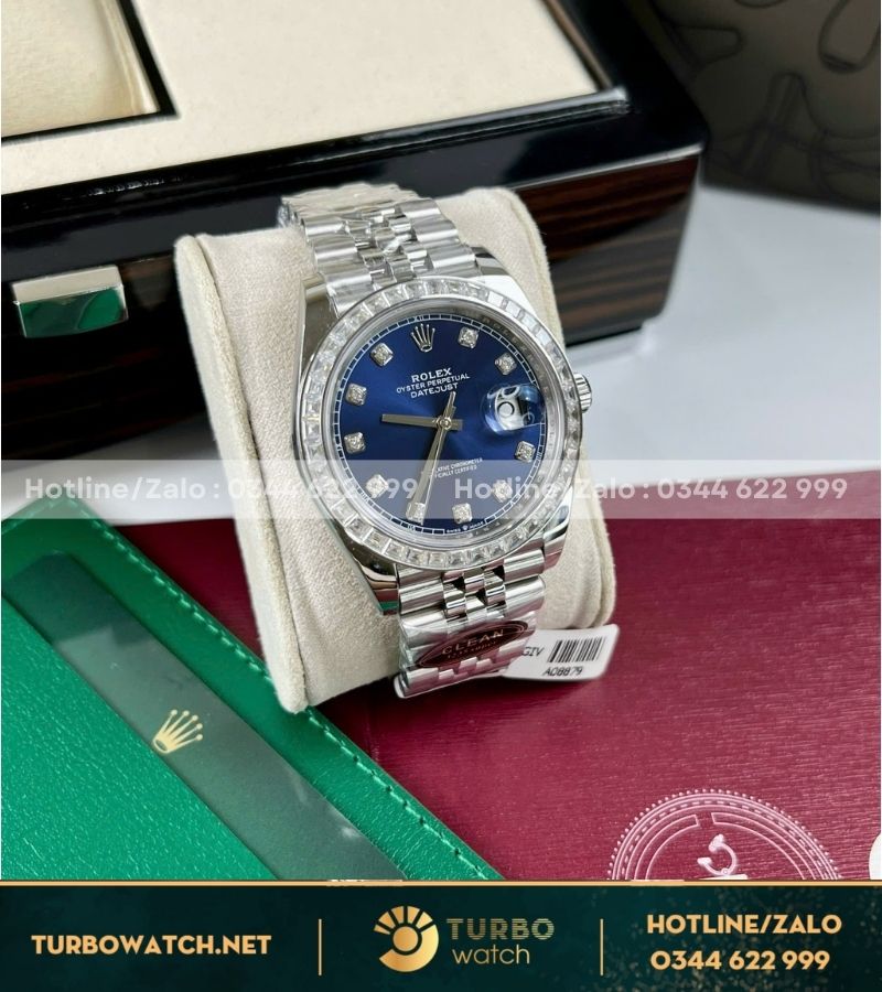 Rolex datejust 41mm độ kim moissanite baguette