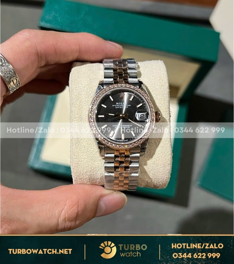 Rolex datejust demi 31mm black dial