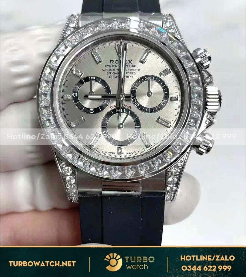 Rolex daytona cosmograph 126538TBR vàng hồng kim moissanite cal 4131