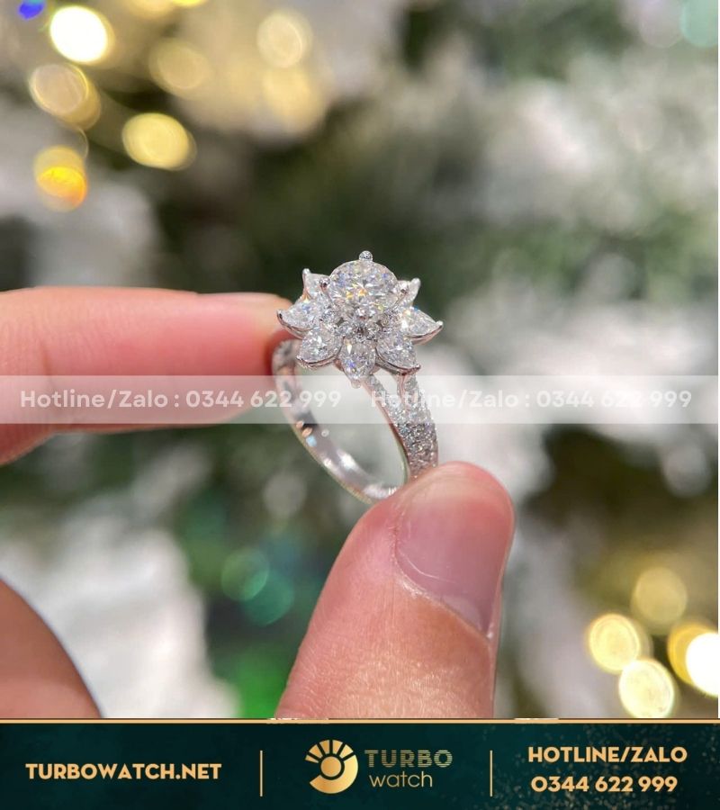 Nhẫn nữ chế tác vàng 10k,kim moissanite N115