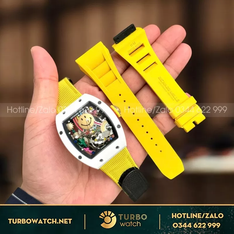 Bộ sưu tập Đồng Hồ Richard Mille Clone 11 RM88 Smiley Vỏ Gốm 40x48mm