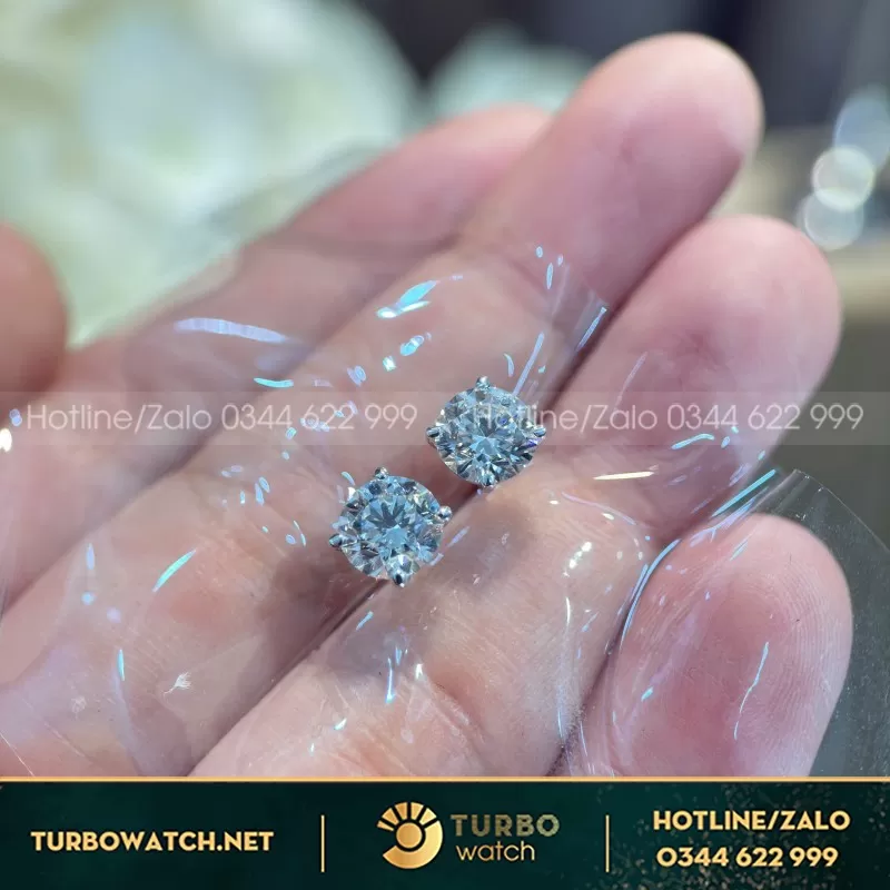 Bông Tai Au750+Chủ 1.5 CT Monte Lab Diamond