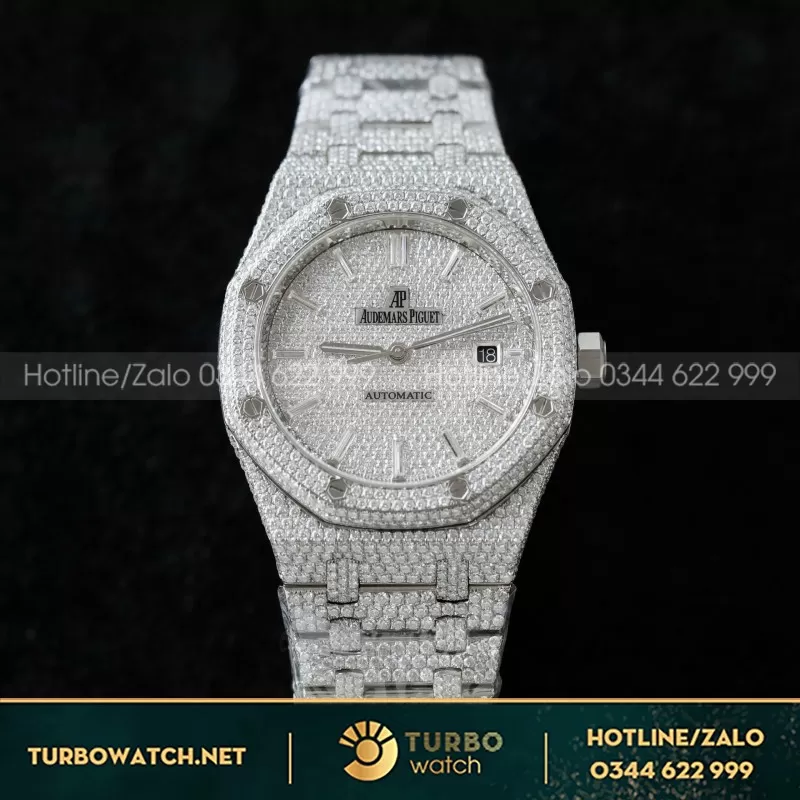 Đồng Hồ Audemars Piguet 15400 Chế Tác Full Kim Cương Moissanite Hong Kong 41mm