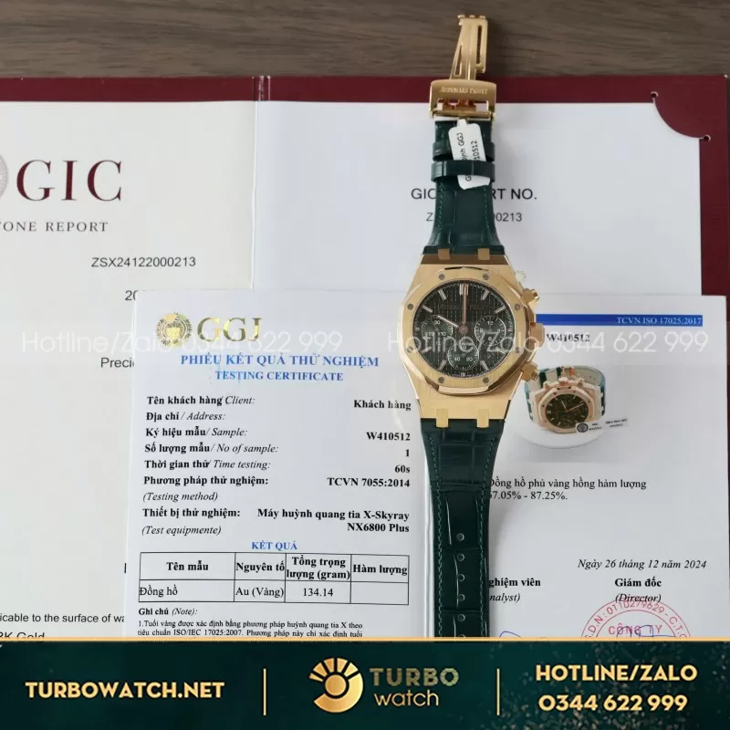Đồng Hồ Audemars Piguet Royal Oak 26240OR Màu Xanh Lá Cây Chế Tác Bọc Vàng Thật 41mm