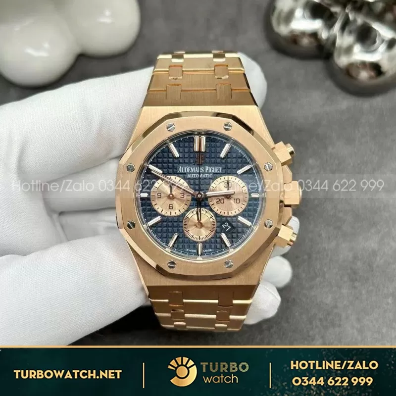 Đồng Hồ Audemars Piguet Royal Oak 26331 Chế Tác Vàng Hồng 18k Blue Dial 41mm