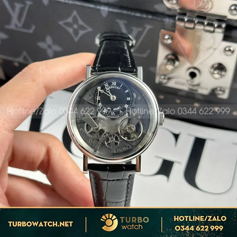 Đồng Hồ Breguet Tradition 7057 Replica Cao Cấp Dây Da Đen Nhà Máy ZF 40mm