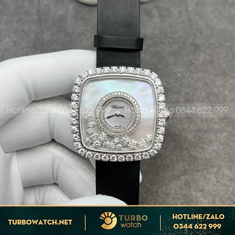 Đồng Hồ Chopard 204368-5001 Chế Tác Vàng Trắng 18k Kim Cương Thiên Nhiên 37.85X37.85mm